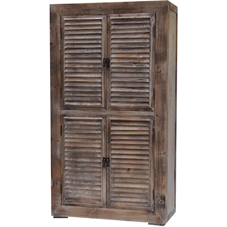 Shutter Cabinet in Distressed Wood Finish